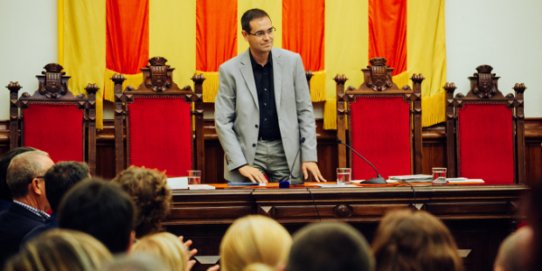 L'alcalde de Castellar, Ignasi Giménez, en la sessió de constitució del Consell Comarcal del Vallès Occidental, en què ha estat escollit president de l'ens.