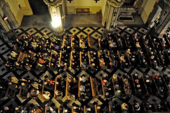 Vista dels assistents al concert benèfic de l'Orfeó Català