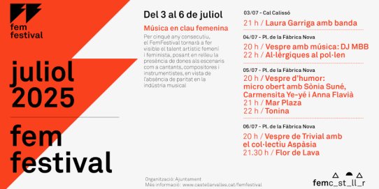 Programació del FemFestival 2025.