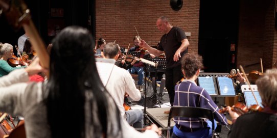 Imatge d'un assaig general anterior de la Kamerata Castellar.