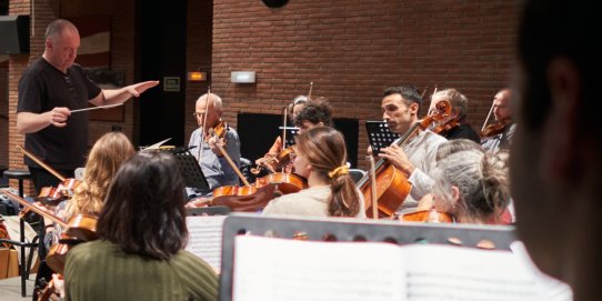 Imatge d'un assaig general anterior de la Kamerata Castellar.