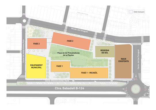 Planta de l'àmbit d'actuació del sector de la Playtex.