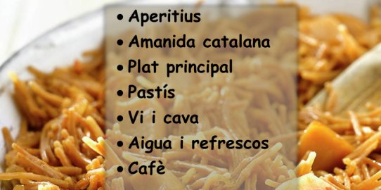 Menú del sopar de la Nit de l'espectador.