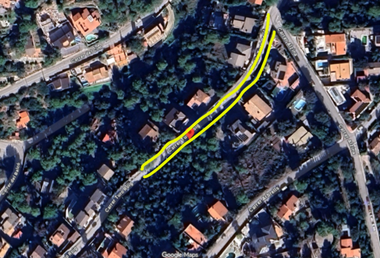 Imatge de la via afectada pels treballs.