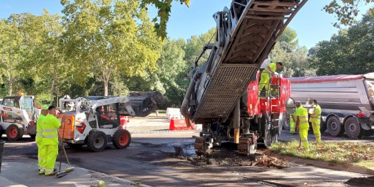 Imatge de les obres a la ronda de Tolosa, que han començat aquest dimecres, 23 de setembre.