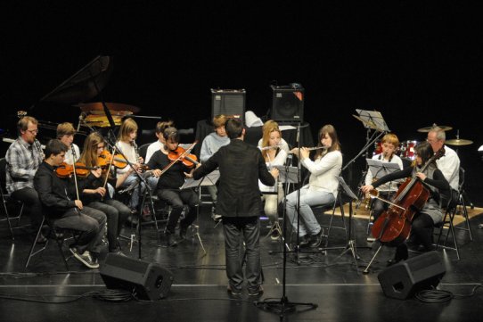 Una imatge del concert de Nadal que l'any 2010 va oferir l'Escola de Música Torre Balada