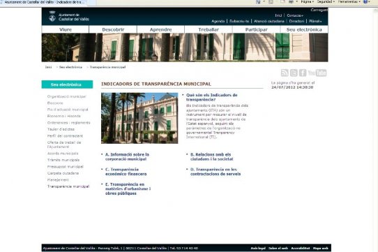 Els Indicadors de transparència municipal, al web www.castellarvalles.cat